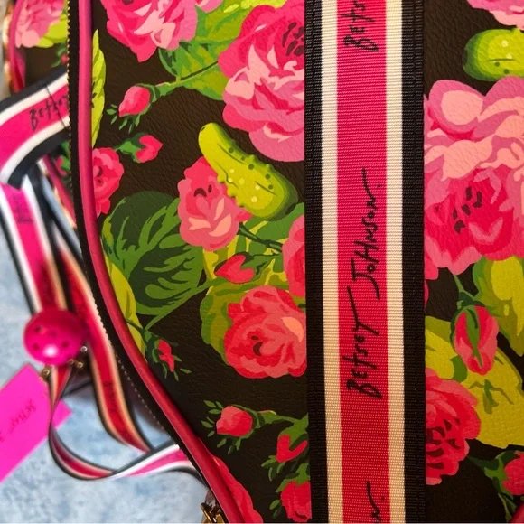 Betsey Johnson Pink and Brown Pickle Ball Bag with Leopard Print - Picture 8 of 16